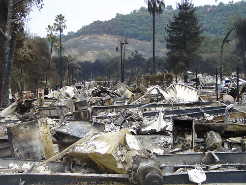 destroyed house